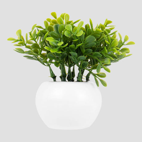 Maceta Mini Color Blanco con Planta Artificial