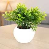 Maceta Mini con Planta Artificial, Color Blanco