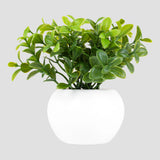 Maceta Mini con Planta Artificial, Color Blanco