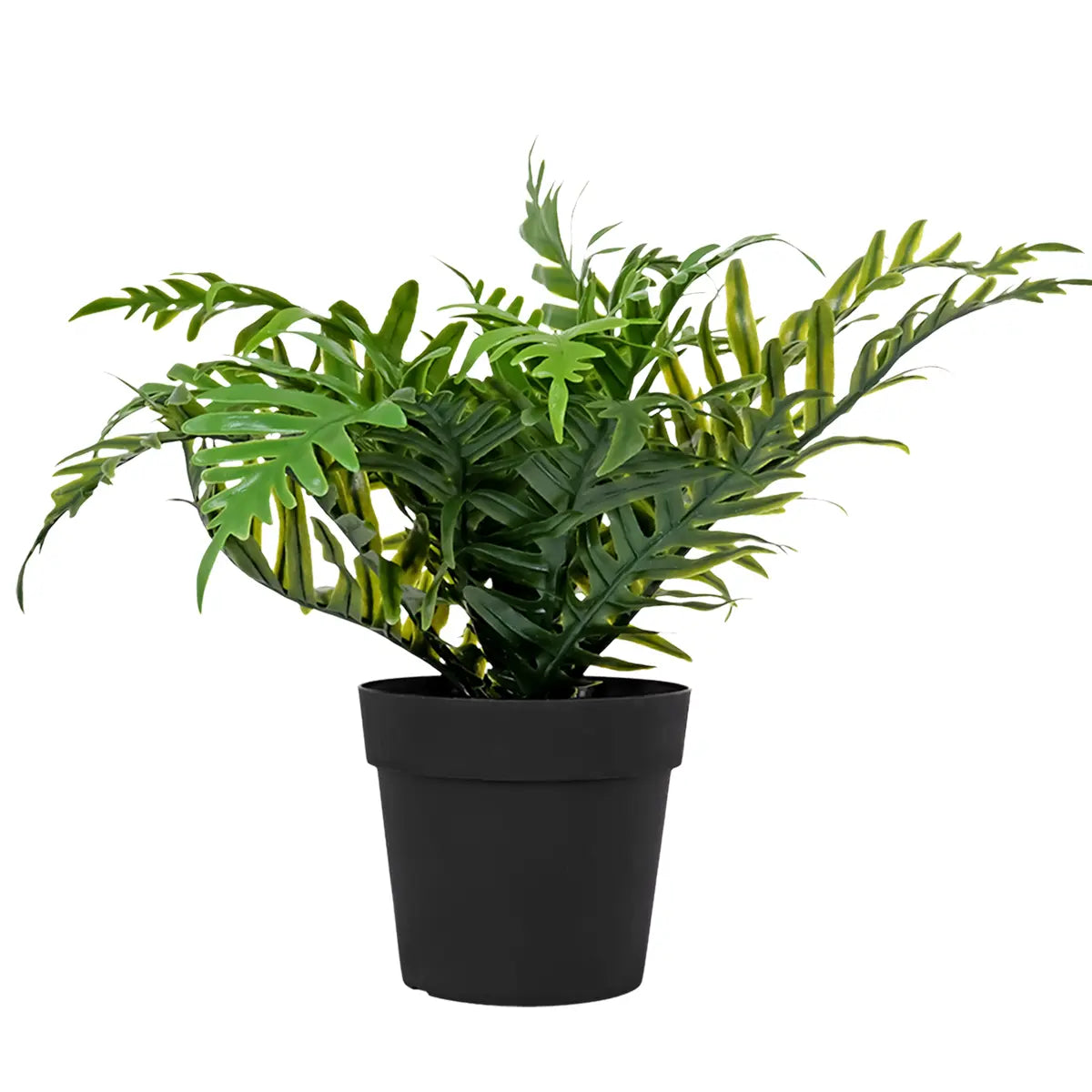 Maceta con Planta Artificial, Color Negro