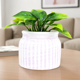 Planta con Maceta Circular, Color Morado