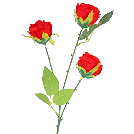 Rosas Artificiales, Color Rojo, 3 pzas