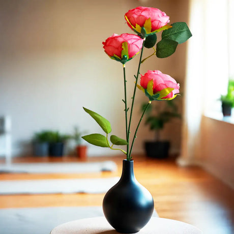 Rosas Artificiales, Color Rosa, 3 pzas