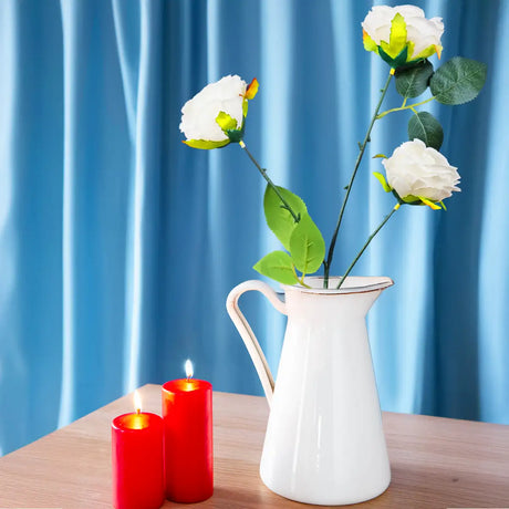 Rosas Artificiales, Color Blanco, 3 pzas