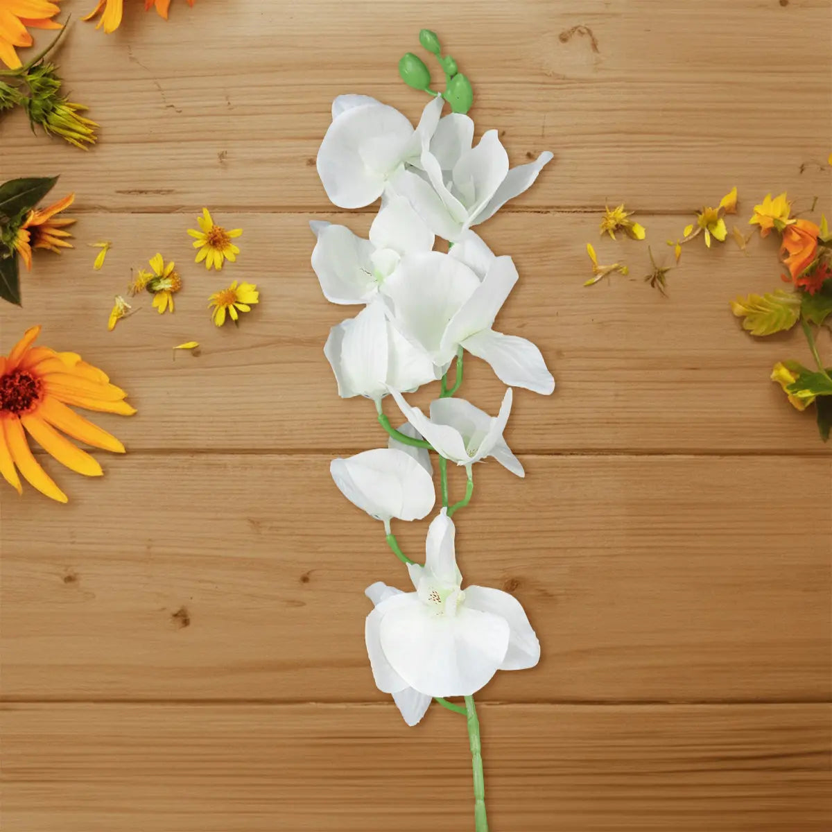 Ramo de Orquídea Artificial, Color Blanco