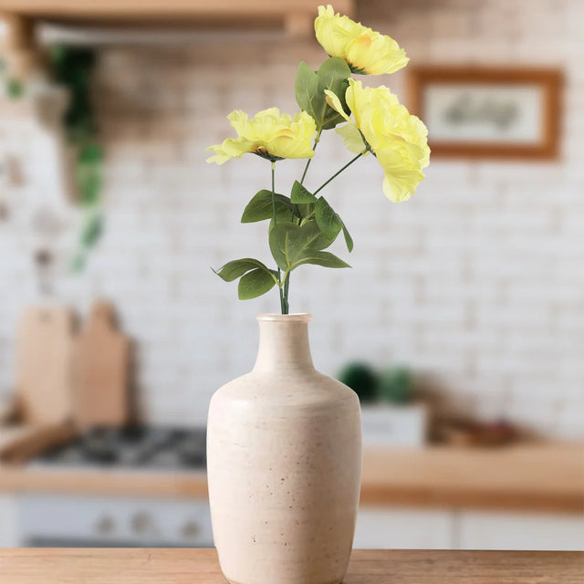 Ramo de Peonias, Color Amarillo, 3 pzas