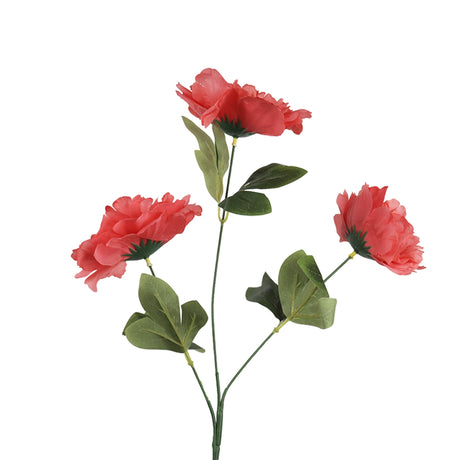 Ramo de Peonias, Color Coral, 3 pzas