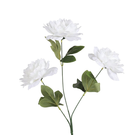Ramo de Peonias, Color Blanco, 3 pzas