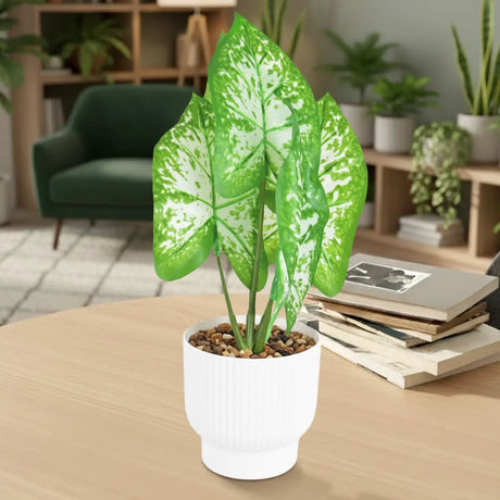 Planta Potus Artificial con Maceta Blanca