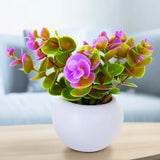 Planta Lila con Maceta Circular, Color Blanco