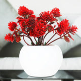 Planta Roja con Maceta Circular, Color Blanco