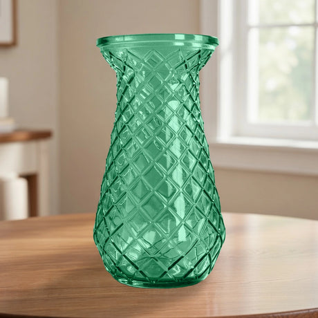 Florero de Cristal, Sirena, Color Verde