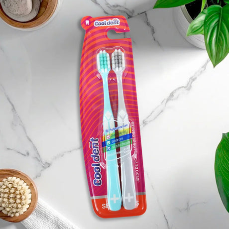 Cepillo Dental, 2 pzas, Color Gris y Azul