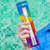 Cepillo Dental, Cerdas Ultra Finas, Color Blanco y Gris