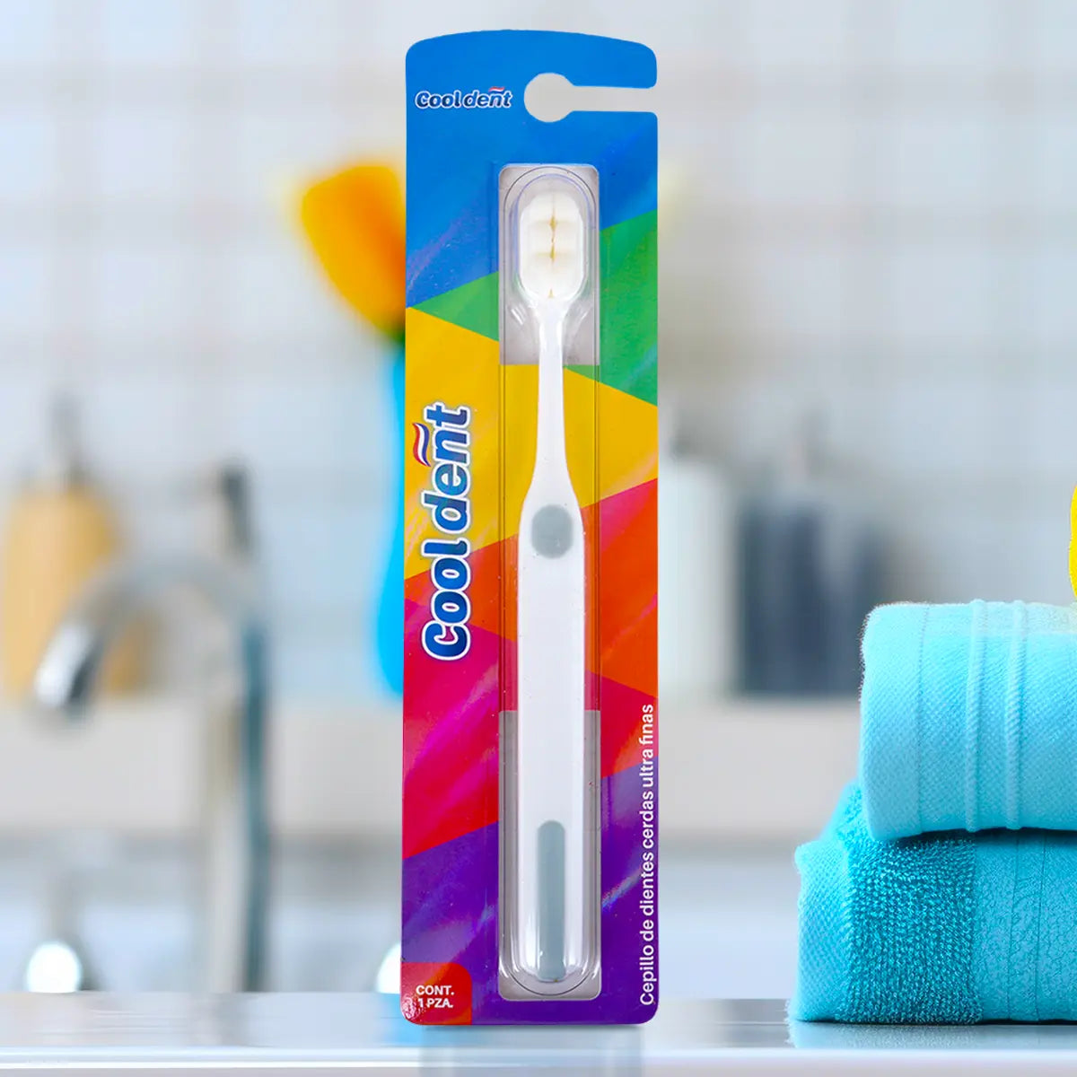 Cepillo Dental, Cerdas Ultra Finas, Color Blanco y Gris