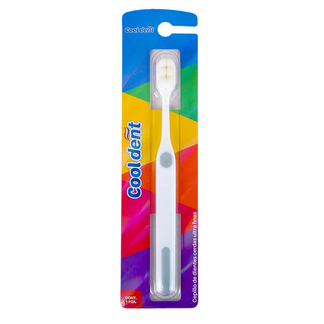 Cepillo Dental, Cerdas Ultra Finas, Color Blanco y Gris