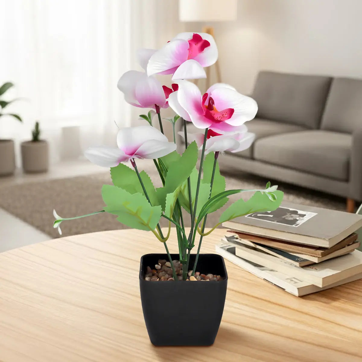 Orquídea Mariposa Artificial con Maceta, Colores