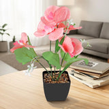 Orquídea Mariposa Artificial con Maceta, Color Salmón