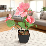 Orquídea Mariposa Artificial con Maceta, Color Salmón