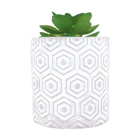 Maceta, Diseño Hexagonal, Color Gris