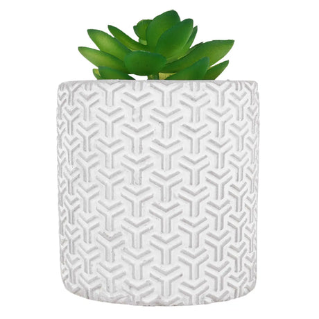 Maceta Cilindro, Diseño Textura, Color Gris