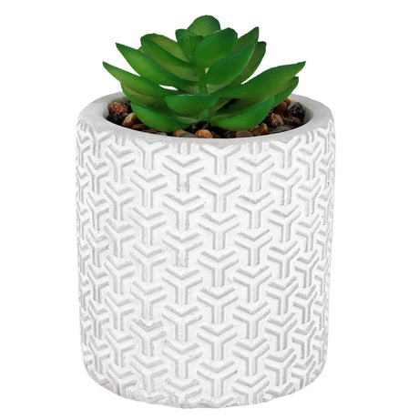 Maceta Cilindro, Diseño Textura, Color Gris