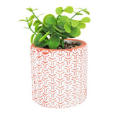 Maceta Cilindro, Diseño Textura, Color Naranja