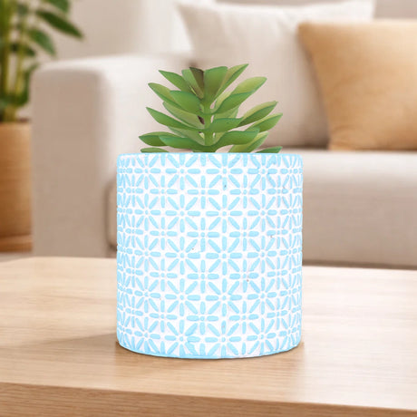 Maceta Cilindro, Color Azul