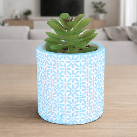 Maceta Cilindro, Color Azul