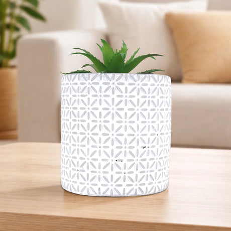 Maceta Cilindro, Color Gris