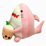 Peluche, Tiburón con Boba Tea, Color Rosa