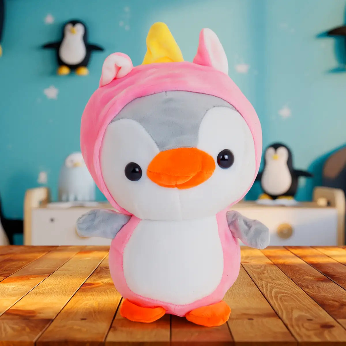 Peluche, Pingüino, Color Rosa