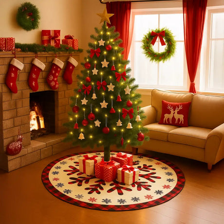 Pie de Árbol Navideño, Diseño Copo de Nieve