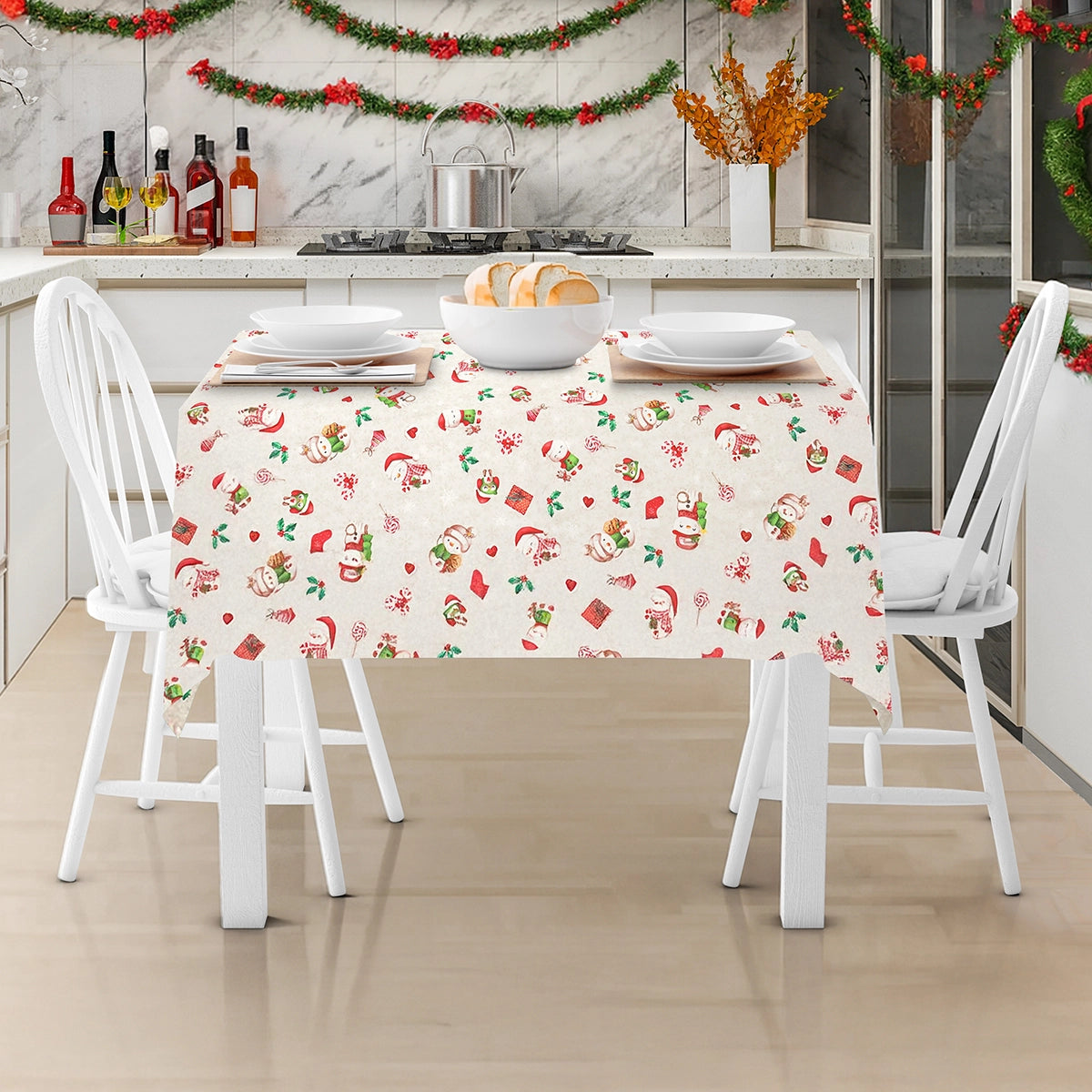 Mantel Navideño, Muñecos de Nieve