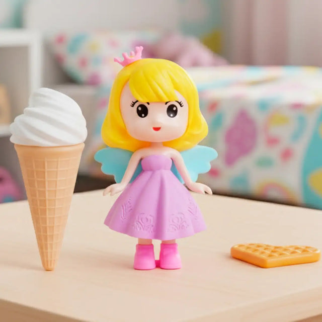 Set de Muñeca Hada con Accesorios, Helado y Wafle