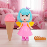 Set de Muñeca Hada con Accesorios, Helado Rosa y Wafle