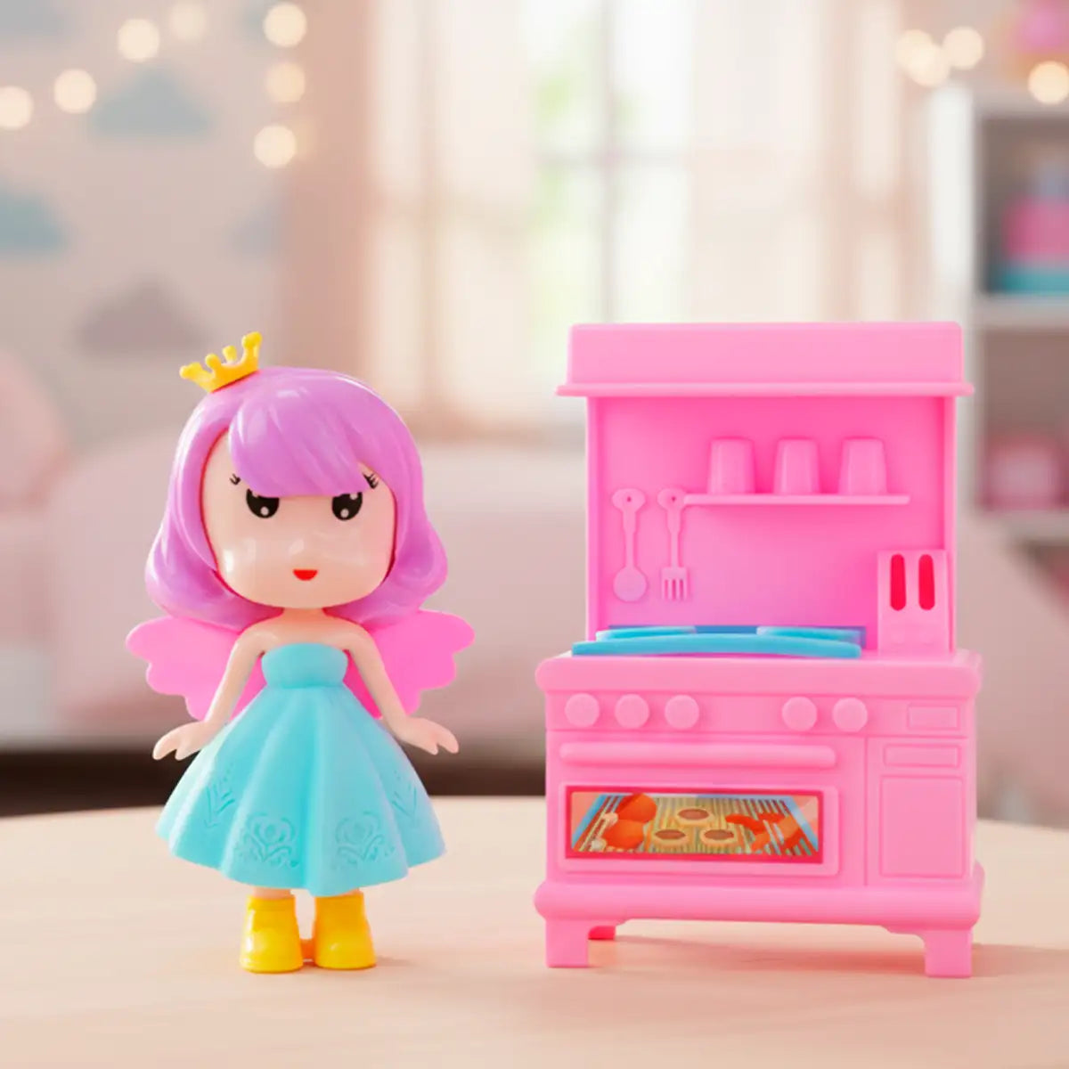 Set de Muñeca Hada con Accesorios, Estufa
