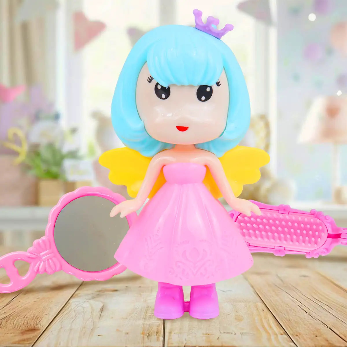 Set de Muñeca Hada con Accesorios, Cepillo