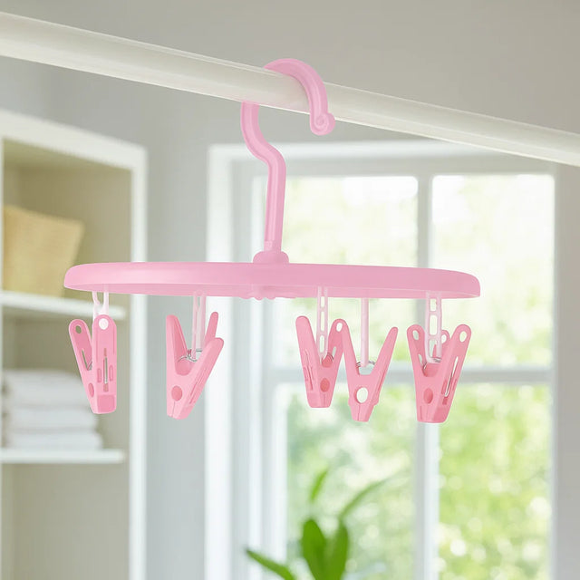 Aro con Pinzas para Ropa, Color Rosa