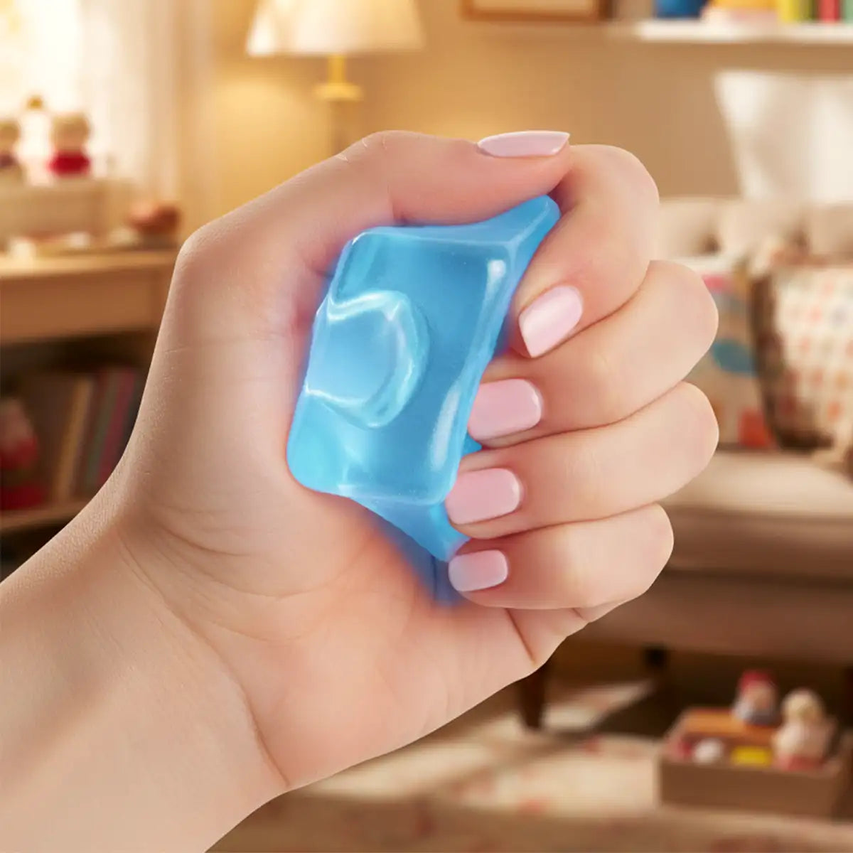 Squishy Antiestrés, Cubo, Color Azul