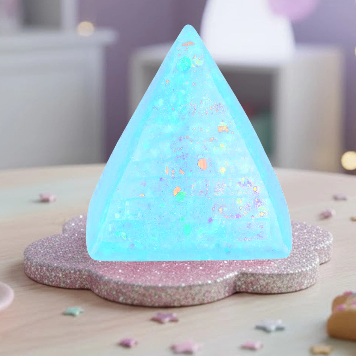 Squishy Antiestrés, Pirámide, Color Azul