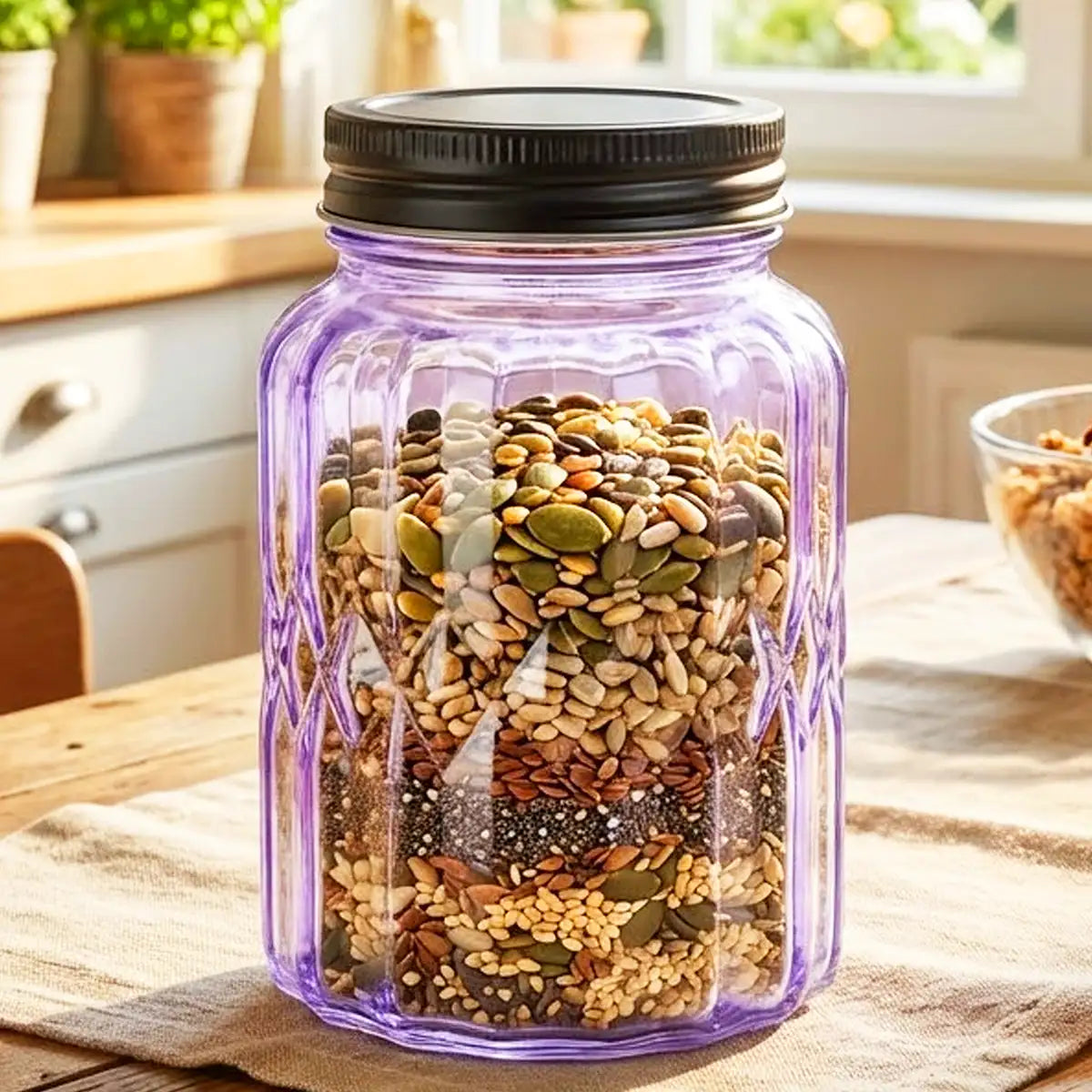 Frasco con Tapa, Color Morado, 620 ml