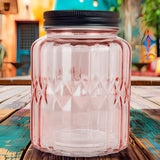 Frasco con Tapa, Color Rosa, 620 ml