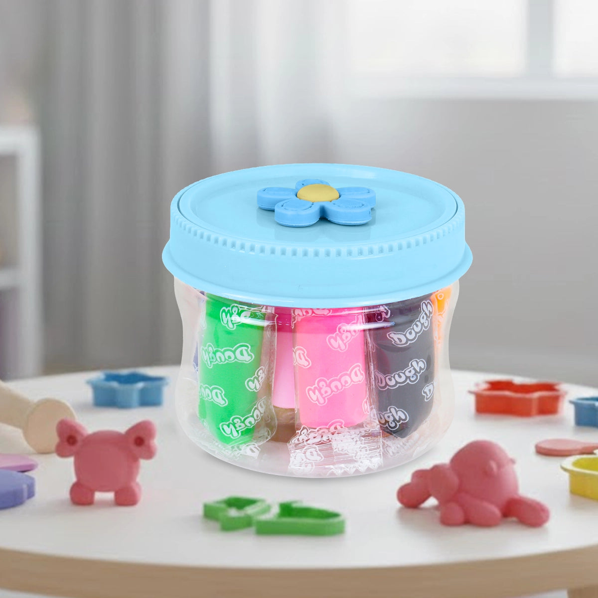 Set de Masas, Tapa Flor, 10 pzas, Color Azul