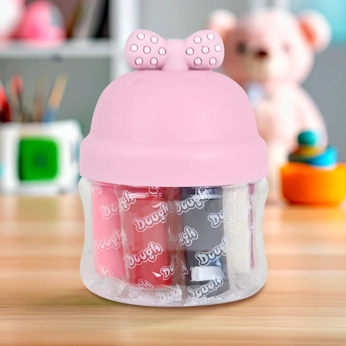 Set de Masas, Moño, 10 pzas, Color Rosa