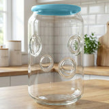 Vaso de Cristal con Tapa, Diseño Burbujas