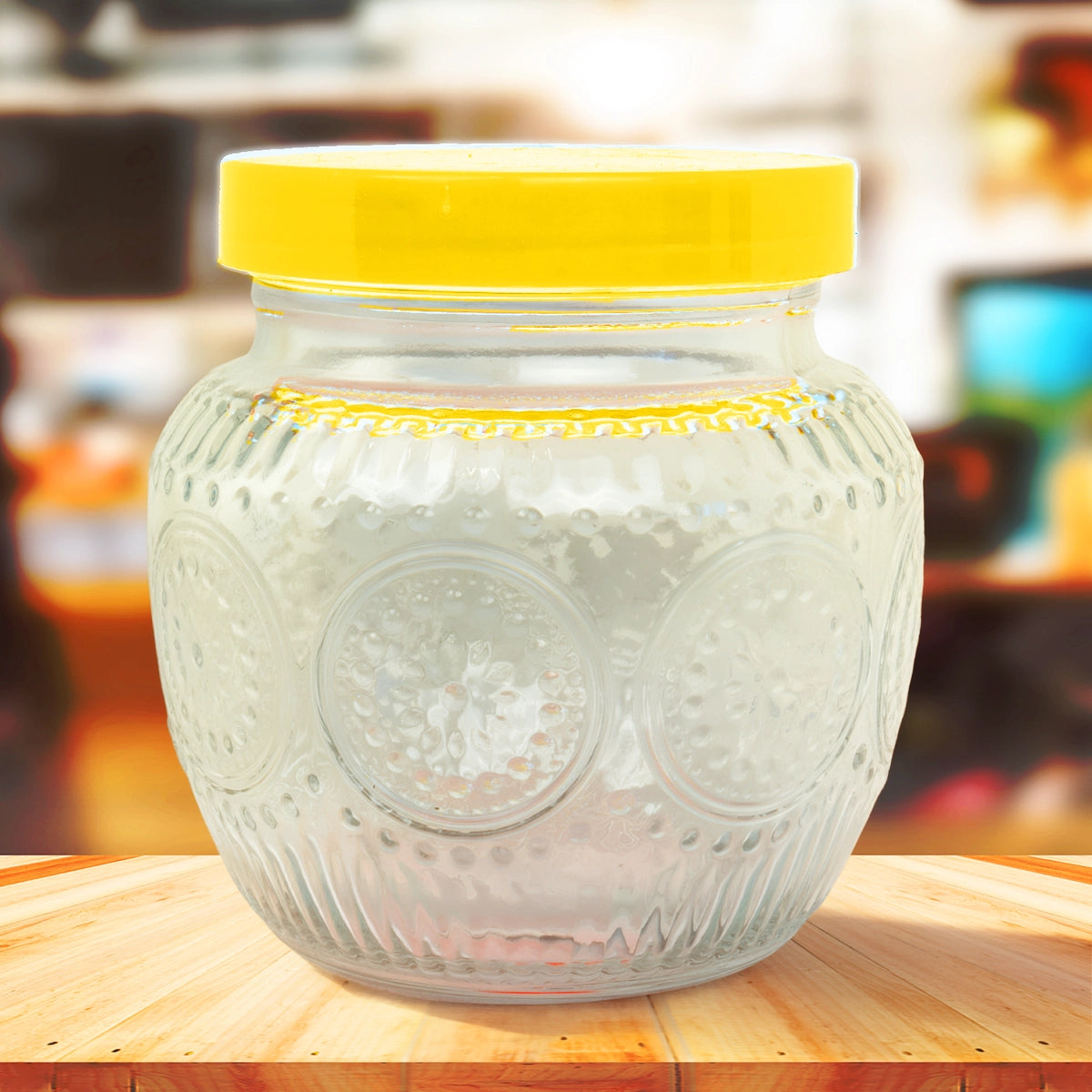 Frasco con Tapa, Color Amarillo, 720 ml