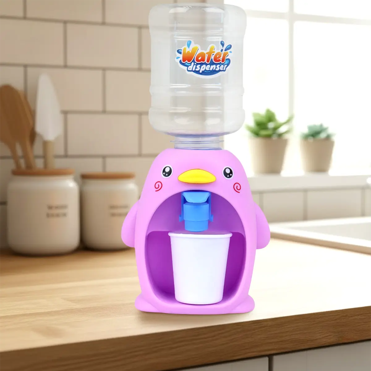 Dispensador de Agua, Pingüino, Color Rosa