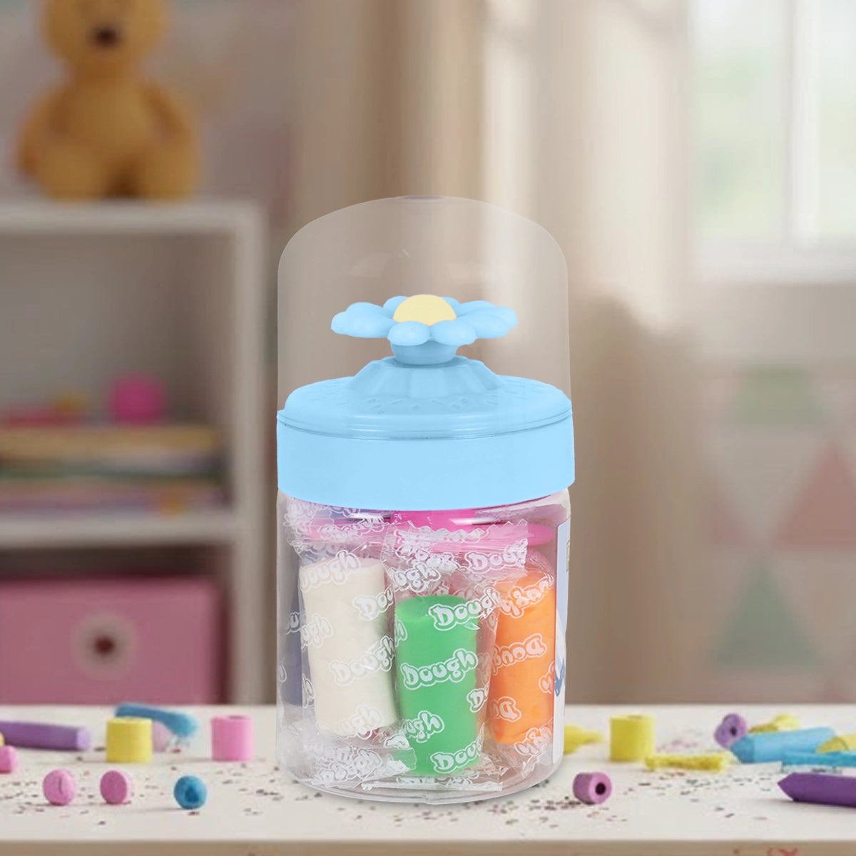 Set de Masas, Tapa Flor, 8 pzas, Color Azul