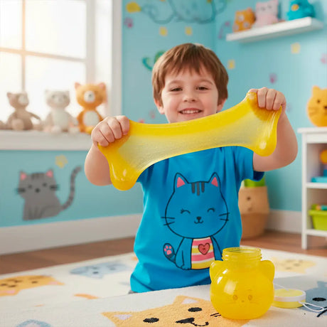 Slime, Gato, Color Amarillo, 320 gr